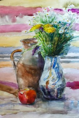 Tablolar, suluboya resim, izlenimcilik tarzı, doku pai