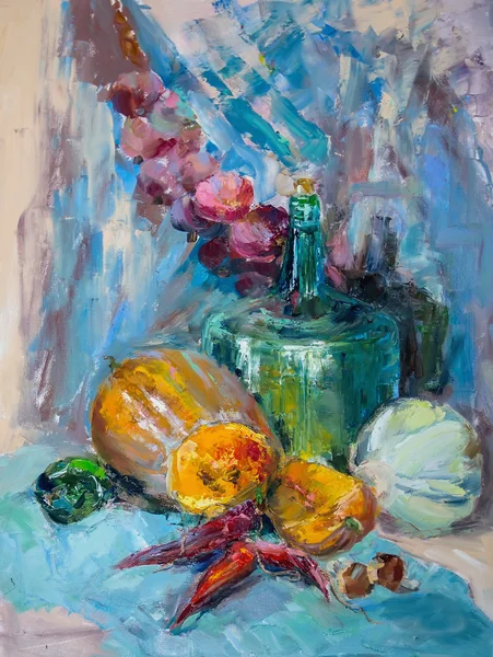 Olieverfschilderij, stijl van het impressionisme, de textuur van olieverfschilderij, — Stockfoto