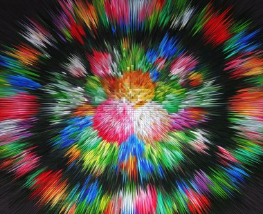 renk ekstrüzyon blok soyut renkli 3d ekstrüzyon adam