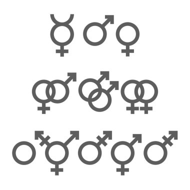 Gender symbols pack clipart