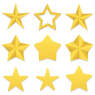 Five point stars collection clipart