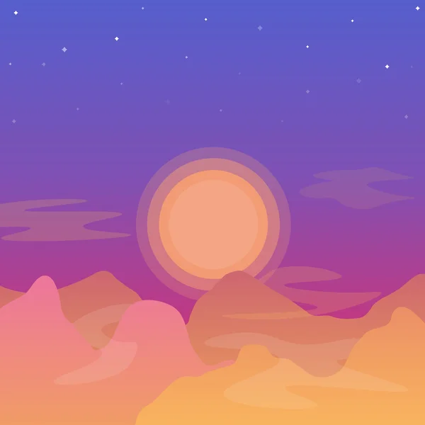 Fondo de paisaje plano — Vector de stock