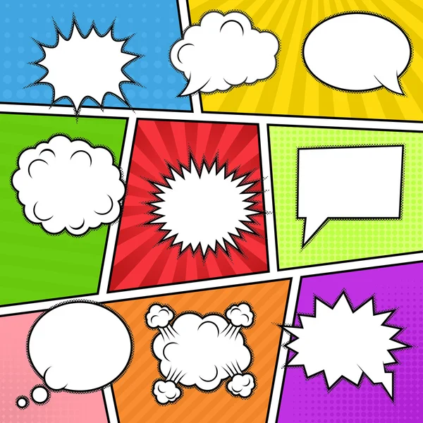 Speech bubbles at colorful background — Stock Vector