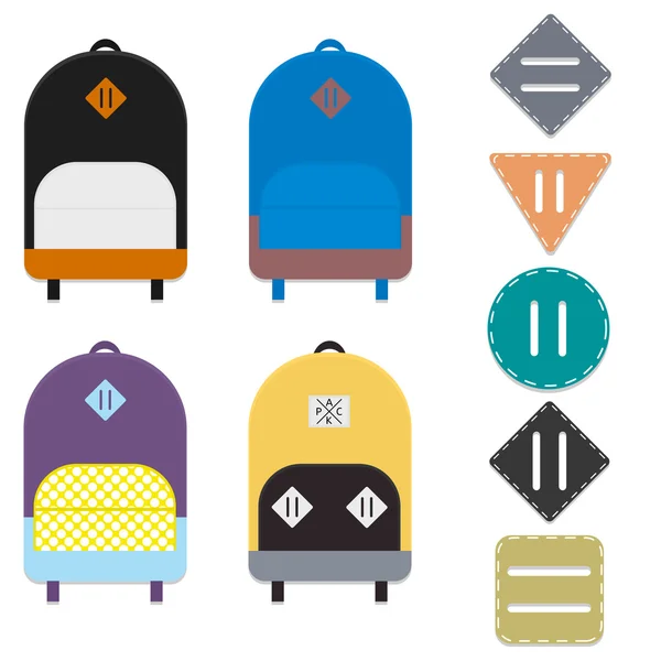 Mochilas y pestañas de pestañas — Vector de stock