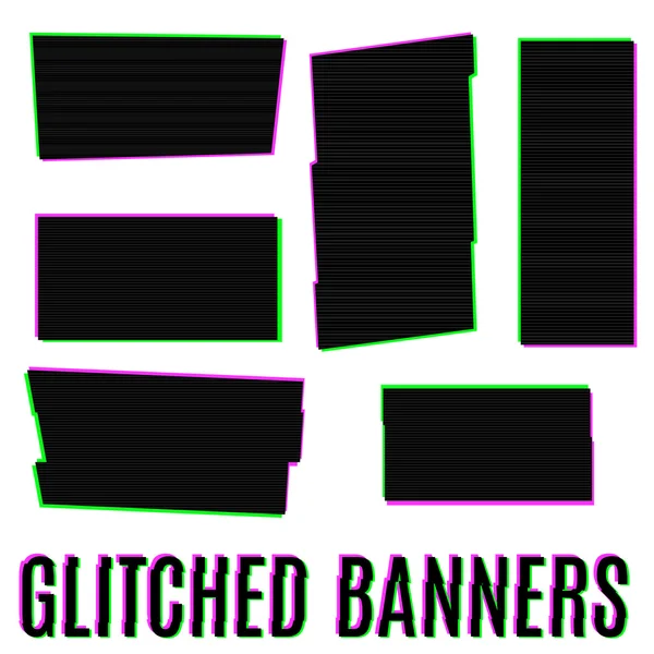 Banner Glitched - Stok Vektor