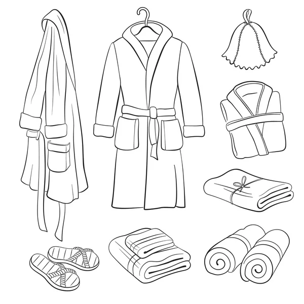 Коллекция одежды для ванной — стоковый вектор