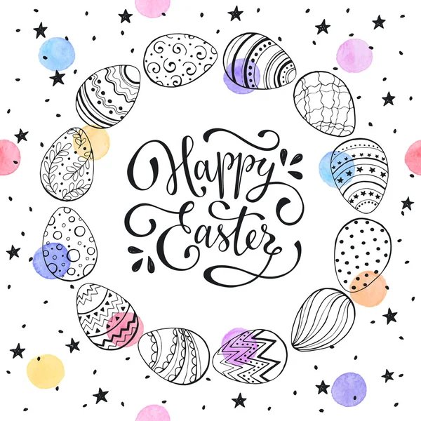 Tarjeta de felicitación feliz Pascua — Archivo Imágenes Vectoriales