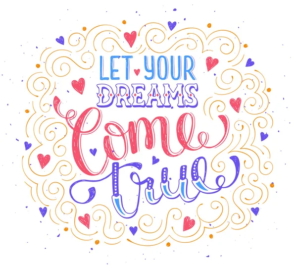 Inspirational poster about dreams — Stock Vector