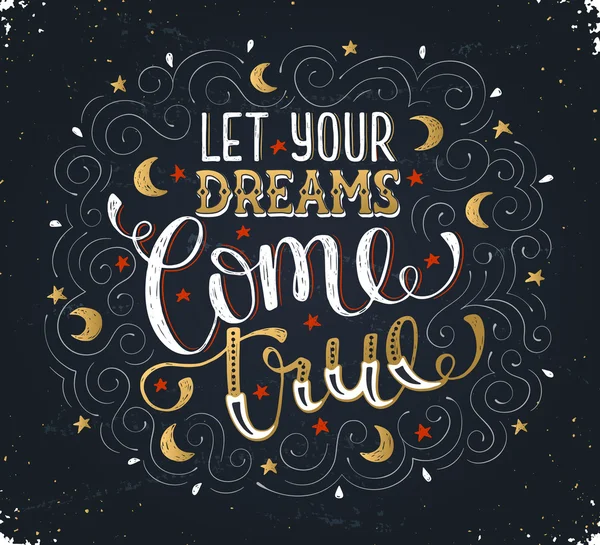 Inspirational poster about dreams — 스톡 벡터