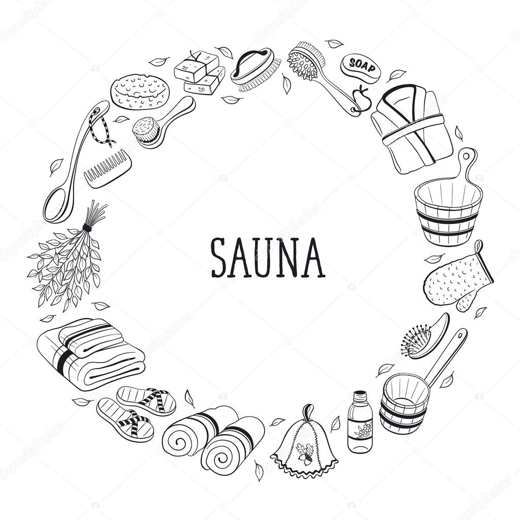 Sauna objects set