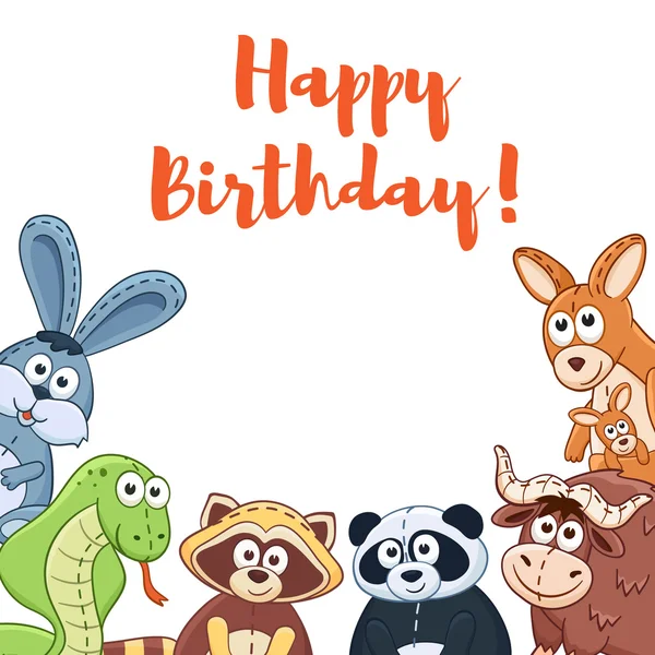 Tarjeta de cumpleaños de dibujos animados — Vector de stock