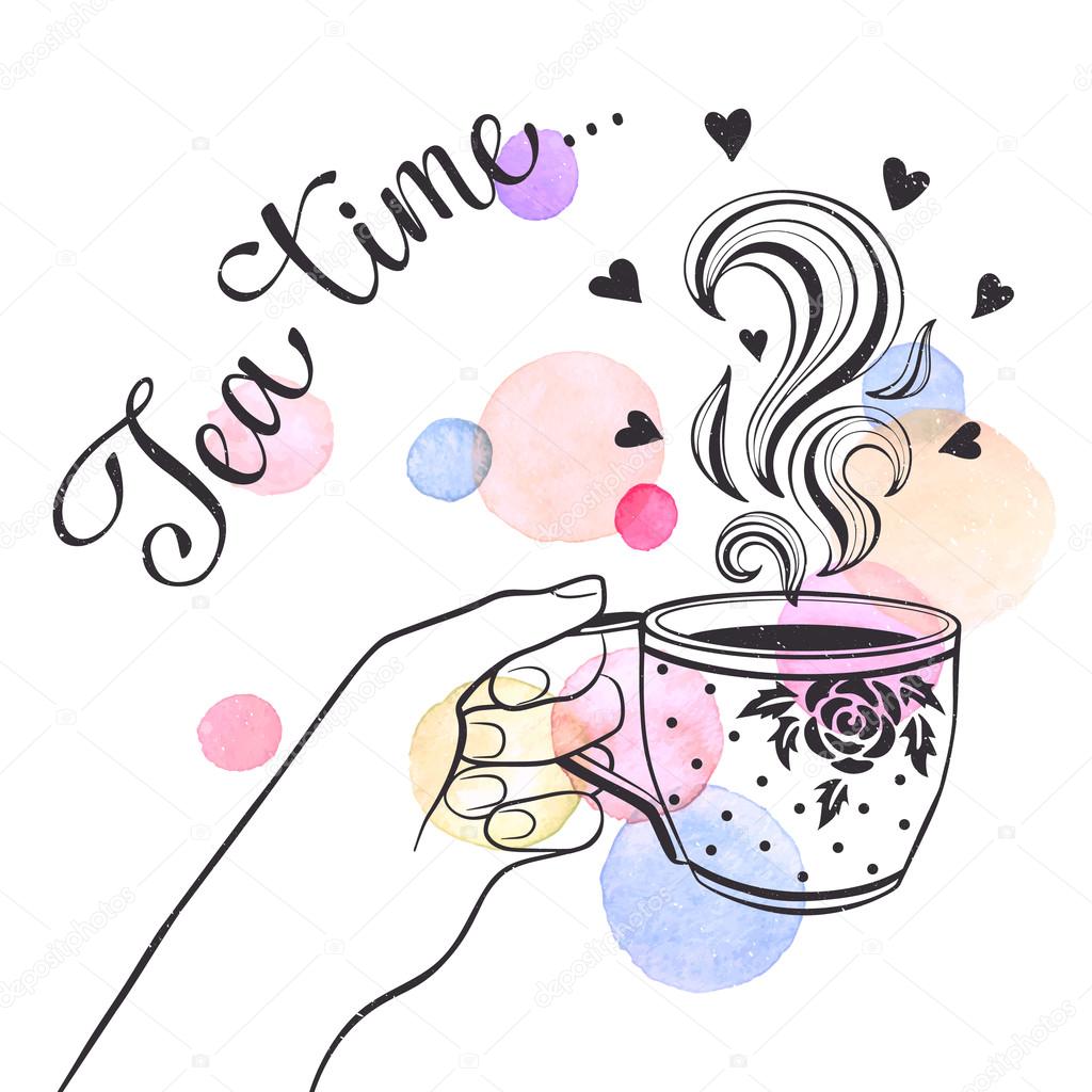 Invitación a una fiesta de té Vector de stock #104809750 de ©ollymolly, image size:1024x1024