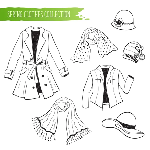 Bahar giyim koleksiyonu — Stok Vektör
