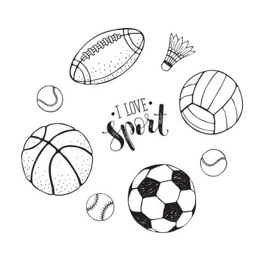 Sport balls collection vector Sport balls collection vector