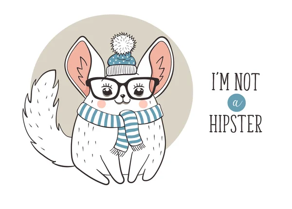 Chinchilla hipster poster — Stok Vektör