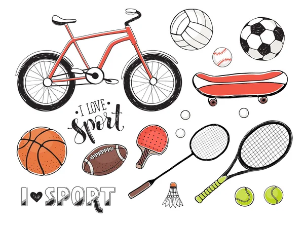 Collecte d'équipements sportifs — Image vectorielle