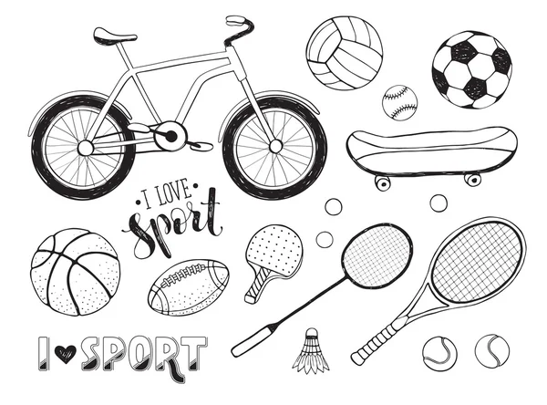 Collecte d'équipements sportifs — Image vectorielle