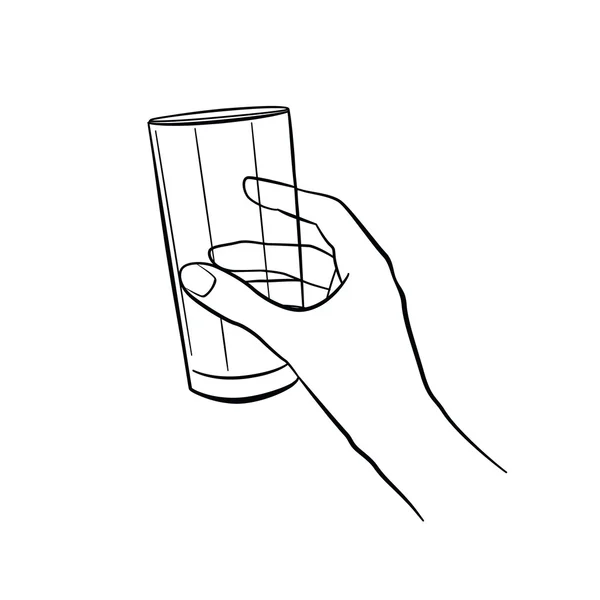 Руки, що тримає скляні — стоковий вектор