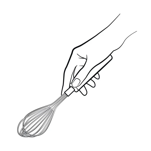 Woman hand with whisk — Stock Vector