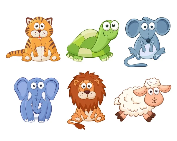 Dibujos animados animales conjunto — Vector de stock