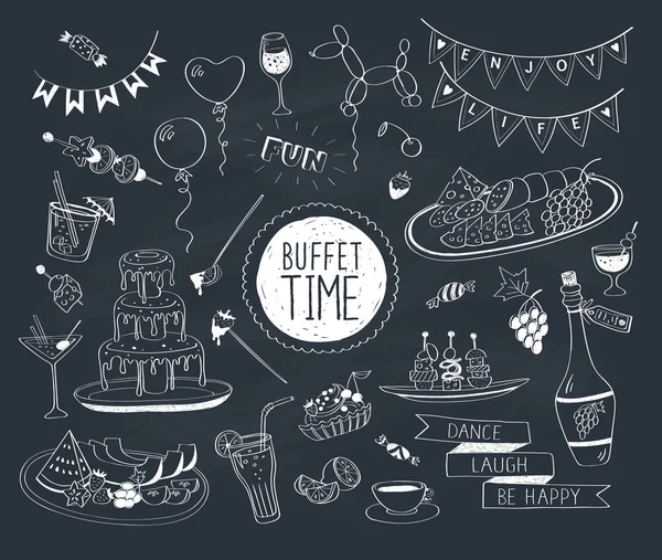 Buffet doodle set — Stock Vector