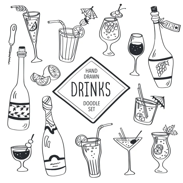 Doodle drinks. — Stock Vector