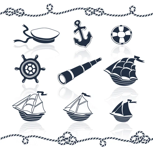 Nautical objects set — ストックベクタ