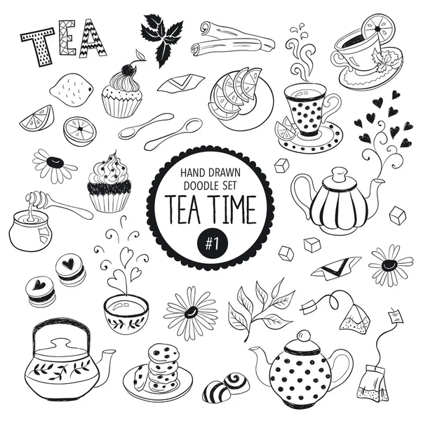 Set de hora del té — Vector de stock