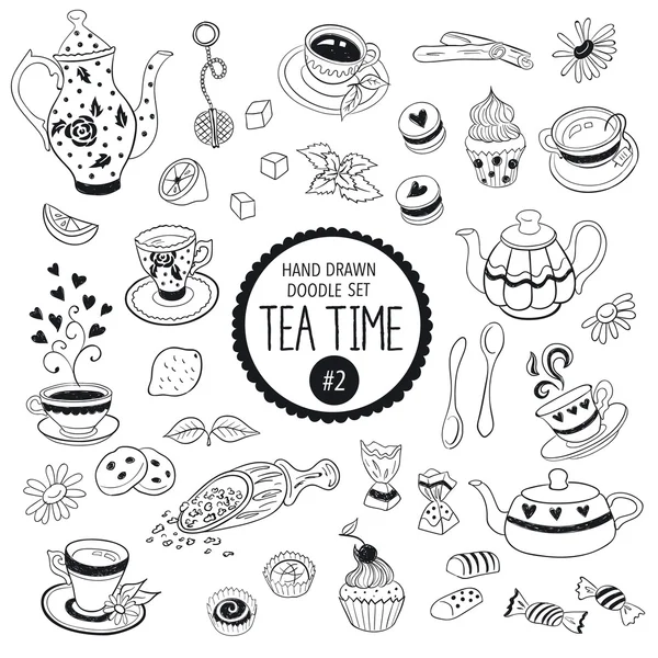 Set de hora del té — Vector de stock