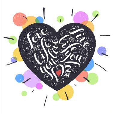 Lettering heart poster clipart