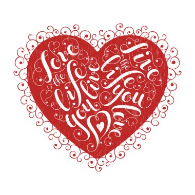 Lettering heart poster