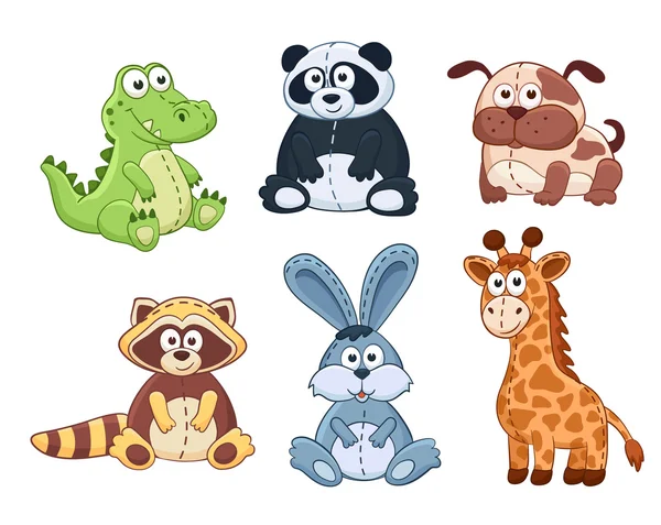 Dibujos animados animales conjunto — Vector de stock