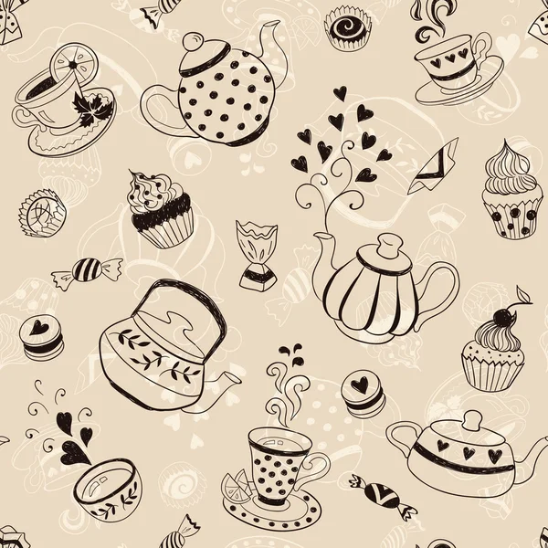 Tea time background — Stock Vector