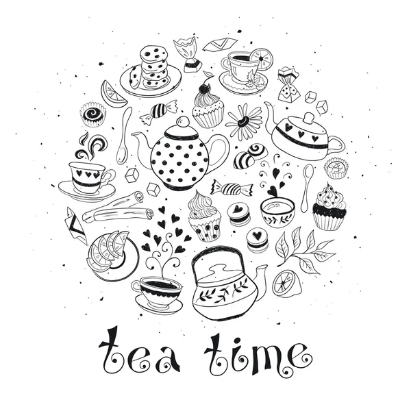 お茶の時のポスター — ストックベクタ
