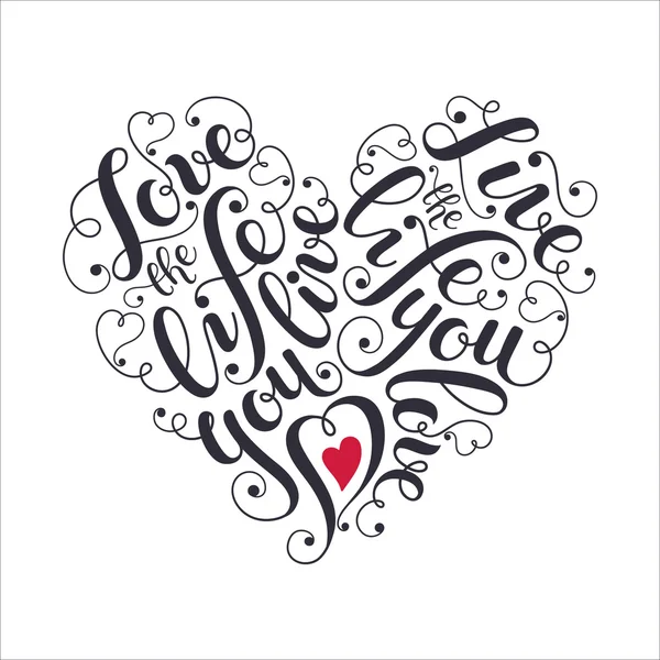 Lettering heart poster — 스톡 벡터