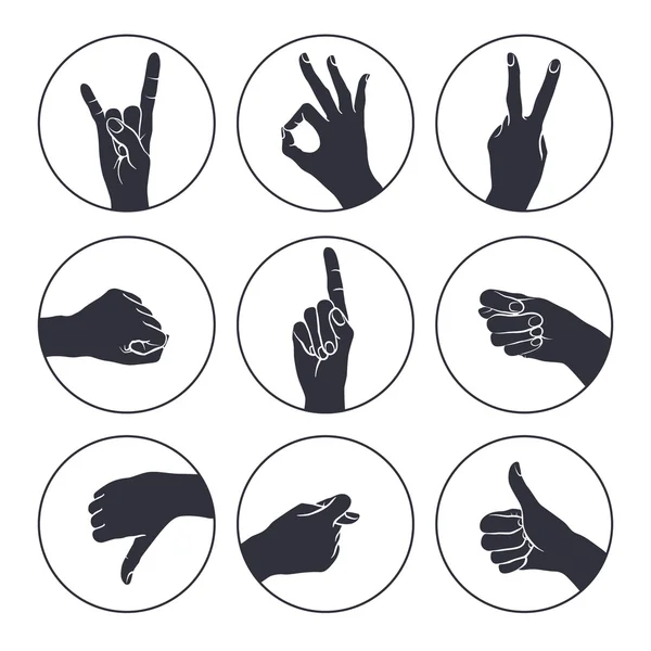 Menselijke gebaren set — Stockvector