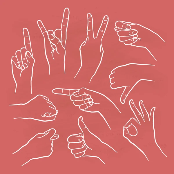 Les gestes humains fixés — Image vectorielle