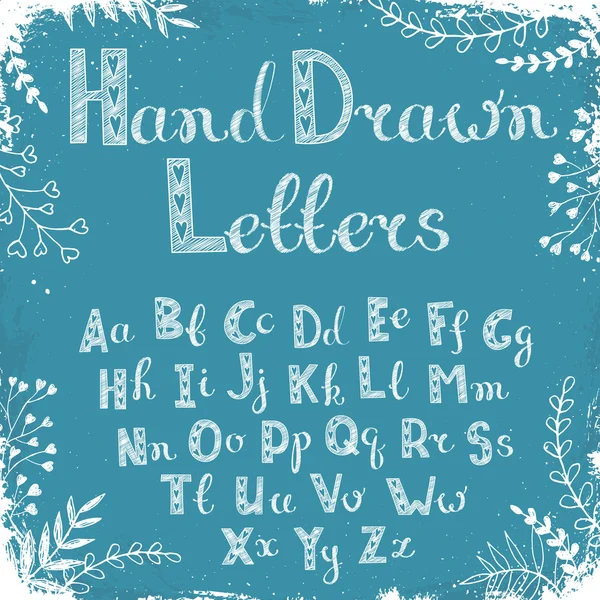 Hand drawn alphabet — Stock Vector