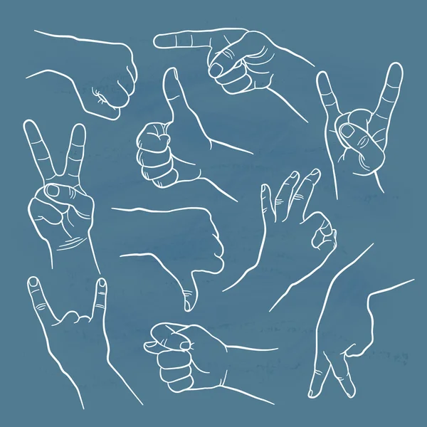 Human gestures collection — Stockvector