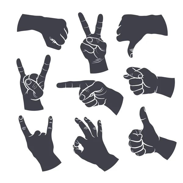 Human gestures collection — Stockvector