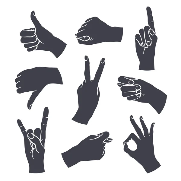 Human gestures collection — Stockvector