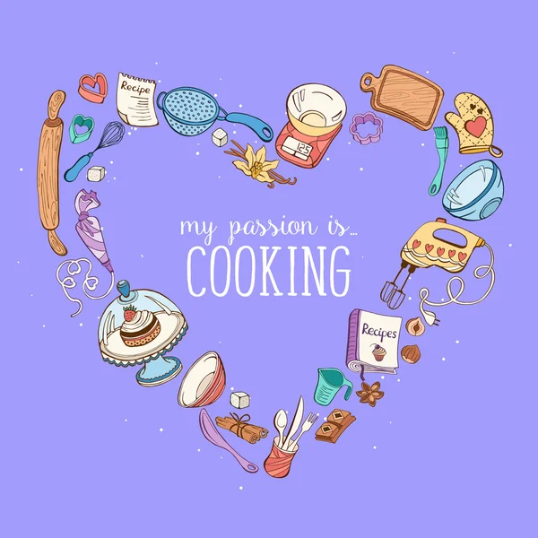 Αίσθηση μαγειρικής αγάπης — Διανυσματικό Αρχείο