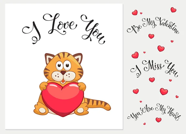 Desenhos animados cartão Valentine — Vetor de Stock