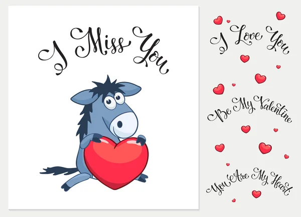 Cartoon Valentine card — Stock vektor