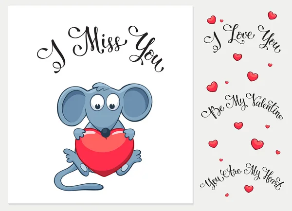 Cartoon Valentine card — Stock vektor