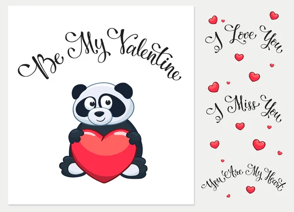 Cartoon Valentine card — Stok Vektör