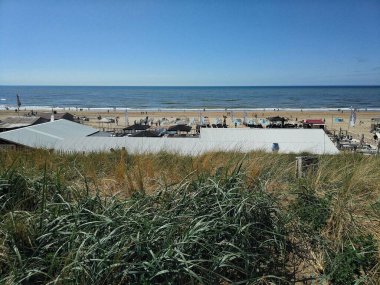 Hollanda 'daki Zandvoort plajı manzarası
