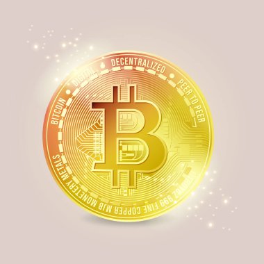 Bitcoin parlak vektör illüstrasyonuName