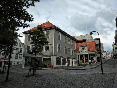 Stavanger, Norveç 'in merkezi güzel görünüyor. Akıllı telefon kamerasıyla çekilmiş..