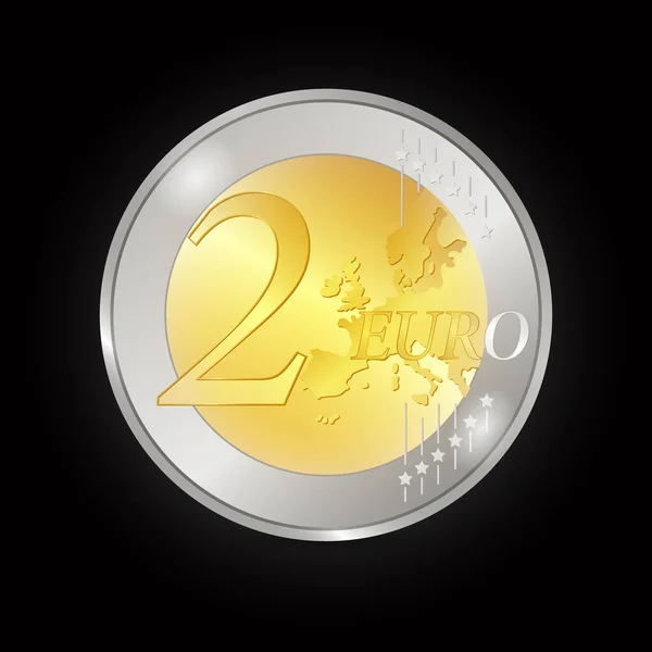 Euro Coin Realistic Vector Illustration Isolated Elements Eur Currency — Stock Vector